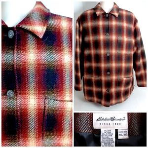 Eddie Bauer Men's 2XL Wool Plaid Lined Coat